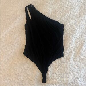 Lovers + Friends Black Woman’s One Shoulder Bodysuit